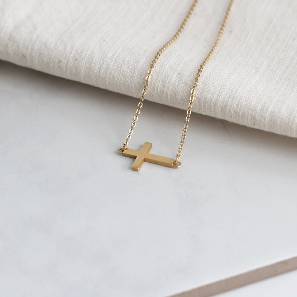 Sideways Cross Necklace