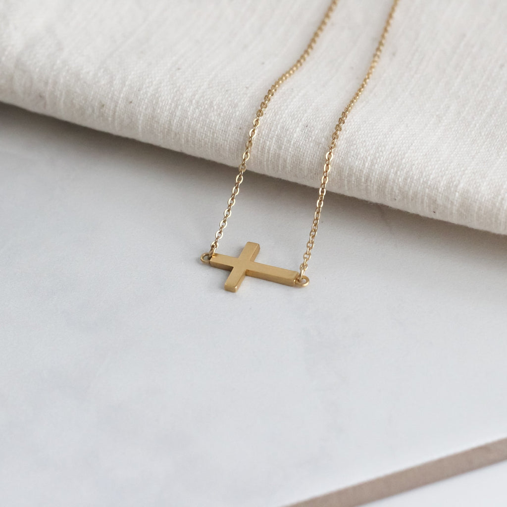 Sideways Cross Necklace