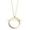 geometric long circle necklace