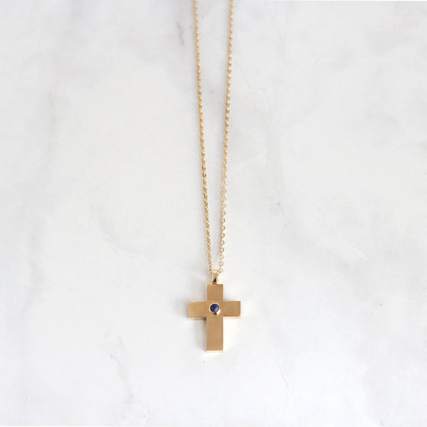 Cross Necklace - Lapis