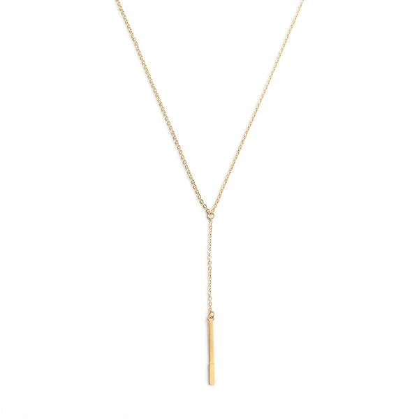 gold bar drop necklace
