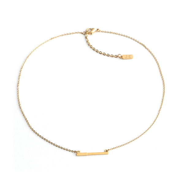 dainty gold bar necklace